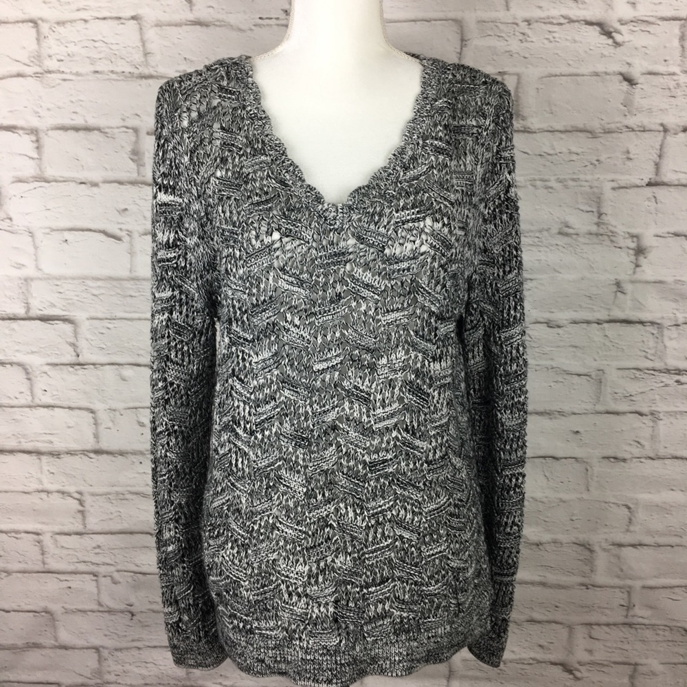 LOFT Ann Taylor open weave sweater XL B05